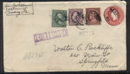 USA 1923 Uprated PS Cover Washington-Franklin To Massachusets - Sonstige & Ohne Zuordnung