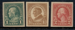 USA 1923-25 Sc#575-77 1,1.5,2c IMPERF (Flat Plate) MLH - Altri & Non Classificati