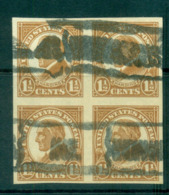 USA 1923-25 Sc#576 1.5c Harding Side Face IMPERF (Flat Plate) Blk 4 FU Lot68053 - Autres & Non Classés
