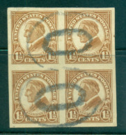 USA 1923-25 Sc#576 1.5c Harding Side Face IMPERF (Flat Plate) Blk 4 FU Lot68056 - Other & Unclassified