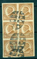 USA 1923-25 Sc#576 1.5c Harding Side Face IMPERF (Flat Plate) Blk 6 FU Lot68055 - Sonstige & Ohne Zuordnung