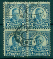 USA 1923-26 Sc#586 5c Roosevelt P10 (Rotary)Blk 4 FU Lot67893 - Other & Unclassified