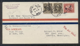 USA 1926 Contract Air Mail Flights Comprising 1926 [1] (Apr 3) Transcontinental Endorsed "Elko-Pasco/Contract Air Route - Other & Unclassified