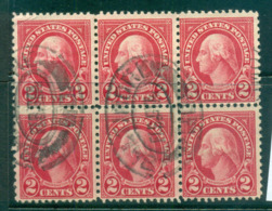 USA 1926-34 Sc#634 2c Washington P 11x10.5 (Rotary)Blk 6 FU Lot67918 - Altri & Non Classificati