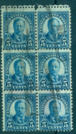 USA 1926-34 Sc#637 5c Roosevelt P 11x10.5 (Rotary) Blk 6 FU Lot67948 - Sonstige & Ohne Zuordnung