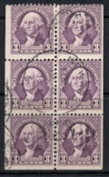 USA 1932 Sc#720b Washington 3c Booklet Pane FU - Other & Unclassified