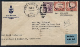 USA 1936 (Aug 19) Cover Addressed To France, Carried On Return Leg Of Hindenburg LZ129 Seventh North American Flight AAM - Sonstige & Ohne Zuordnung