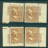 USA 1938 Sc#805 Martha Washington 4x Position PNS#23085 MLH Lot55933 - Altri & Non Classificati