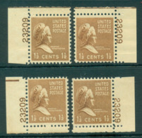 USA 1938 Sc#805 Martha Washington 4x Position PNS#23209 MLH Lot55921 - Sonstige & Ohne Zuordnung