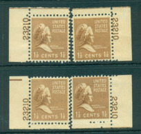 USA 1938 Sc#805 Martha Washington 4x Position PNS#23210 MLH Lot55922 - Other & Unclassified