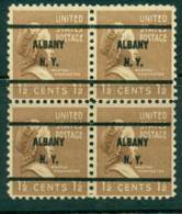 USA 1938-54 Precancel New York Albany 1 1/2c Blk 4 FU (lot23056) - Voorafgestempeld