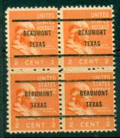 USA 1938-54 Precancel Texas Beaumont 1/2c Blk 4 FU (lot23161) - Voorafgestempeld