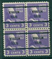 USA 1938-54 Precancel Texas Houston 3c Blk 4 FU (lot23173) - Voorafgestempeld