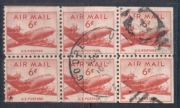 USA 1949 Sc#C39a DEC4 Skymaster 6c Booklet Pane FU - Other & Unclassified