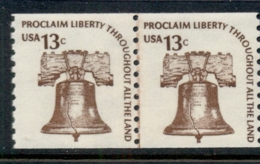 USA 1975 Sc#1618 Americana Liberty Bell Coil Line Pr MUH - Other & Unclassified