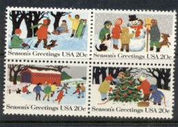 USA 1982 Sc#2027-30 Xmas Blk4 MUH - Sonstige & Ohne Zuordnung