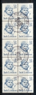 USA 1986 -94 Sc#2182 Great Americans Jack London 25c Booklet Pane FU - Altri & Non Classificati