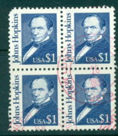 USA 1986-94 Sc#2193 $1 Johns Hopkins Blk 4 FU Lot33679 - Andere & Zonder Classificatie