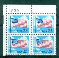 USA 1988 Sc#2278 25c Flag P#1222 Blk 4 MUH Lot47450 - Autres & Non Classés