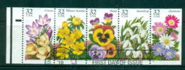 USA 1996 Sc#3025-29 Garden Flowers Booklet Pane 5 FU Lot55657 - Other & Unclassified