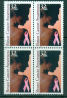 USA 1996 Sc#3081 Breast Cancer Awareness Blk 4 MUH Lot33769 - Sonstige & Ohne Zuordnung