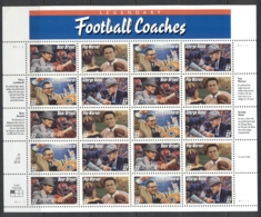 USA 1997 Sc#3143-46 Legendary Football Coaches Pane 20 MUH - Hojas Completas