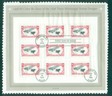 USA 1998 Sc#3210 Trans Misissippi Stamps Cent.$1 Pane 9 FU Lot55814 - Hojas Completas