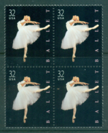 USA 1998 Sc#3237 American Ballet Blk 4 MUH Lot33767 - Other & Unclassified