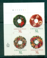 USA 1998 Sc#3249-52 Xmas Wreaths 23x30mm Blk 4 MUH Lot55824 - Sonstige & Ohne Zuordnung