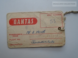 ZA139.7  QANTAS -Australia - Carry-on Baggage Permit - 1961 -to Johannesburg - Etiquetas De Equipaje