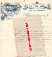 63- AMBERT - RARE LETTRE CAFE DE PARIS- LOUIS CHANAT PROPRIETAIRE -1908 - Straßenhandel Und Kleingewerbe