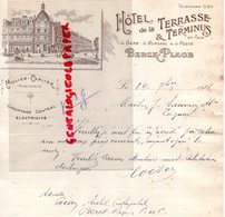 62- BERCK PLAGE- RARE LETTRE HOTEL DE LA TERRASSE & TERMINUS-GARE KURSAAL-POSTE-MULIER-CARLIER PROPRIETAIRE-1918 - Ambachten