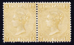 1867 9 Pence Oliv Platten Nr. 4; Ungebrauchtes Paar; Linke Marke Drei Kurze Zähne; Katalog über 4800 Pfund; SG Nr. 110 - Ungebraucht