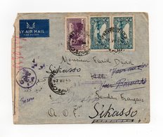 !!! PRIX FIXE : LIBAN, LETTRE DE BEYROUTH DE 1943 POUR SIKASSO AVEC CENSURE FRANCE LIBRE - Storia Postale