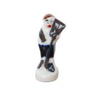 Delcampe - Feve Santon Creche Personnage Paysan Fermier Porcelaine Figurine Miniature - Santons
