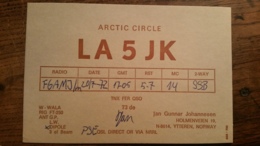 Carte QSL - Arctic Circle - LA5JK - Cercle Arctique - Holmenveien, Norway - Radio Amatoriale