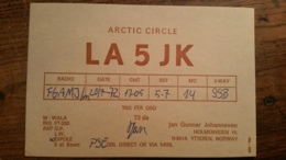 Carte QSL - Arctic Circle - LA5JK - Cercle Arctique - Holmenveien, Norway - Radio Amateur