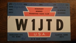 Carte QSL - W1JTD - USA - Clinton, Conn. - Radio Amateur