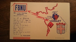 Carte QSL - F8NU - Cholet (Maine-et-Loire) - Belle Illustration - Radio Amatoriale