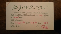 Carte QSL - DJ8WL - Nieder-Ramstadt (Allemagne) - Radio Amatoriale