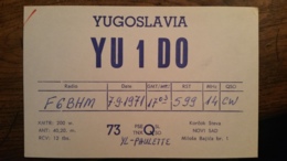Carte QSL - YU1DO - Yugoslavia - Novi Sad - Radio Amatoriale