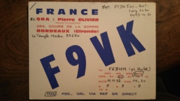 Carte QSL - F9VK - Bordeaux - Radio-amateur