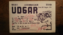 Carte QSL - UD6AR - Baku - Azerbaijan - USSR - Belle Illustration - Radio Amateur