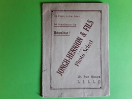 Porte Document Photos , Negatifs JONGH HENNION & Fils Sarl Photo Select LILLE Rue Neuve , Nord, Années 40 - 50 TB - Matériel & Accessoires