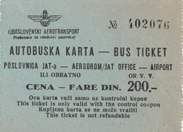 Rare 2  Tickets Autobus Jugoslavie - Europa