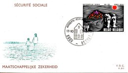 BELGIQUE. N°1555 De 1970 Sur Enveloppe 1er Jour. Sécurité Sociale. - 1961-1970