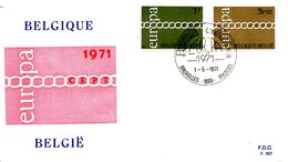 BELGIQUE. N°1578-9 De 1971 Sur Enveloppe 1er Jour. Europa'71. - 1971