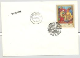 PEACE ON EARTH PHILATELIC EXHIBITION SPECIAL POSTMARK, PAINTING STAMP ON COVER, 1981, ROMANIA - Storia Postale