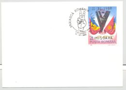 LONG LIVE FREE ROMANIA, 1989 REVOLUTION SPECIAL POSTMARK, FLAGS STAMP ON COVER, 1990, ROMANIA - Storia Postale