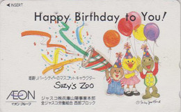 Télécarte Japon / 110-011 - ANIMAL - TORTUE ZOO - TURTLE Birthday Balloon Japan Phonecard - SCHILDKRÖTE - 192 - Tortues